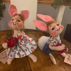 Vintage Country Boy and Girl Mouse Annalee 1995